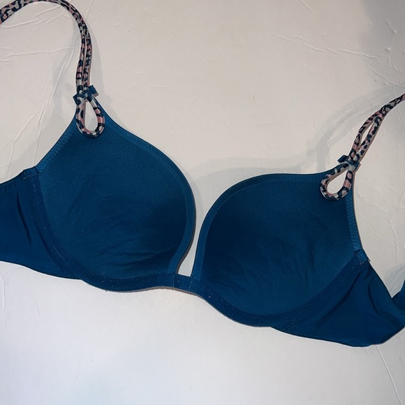 Victorias Secret Bra Womens 34B Teal Blue Sexy Little Things Push Up adjustable - Picture 10 of 11
